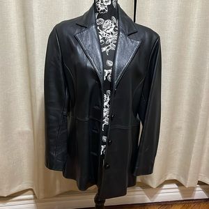Women’s black leather jacket
